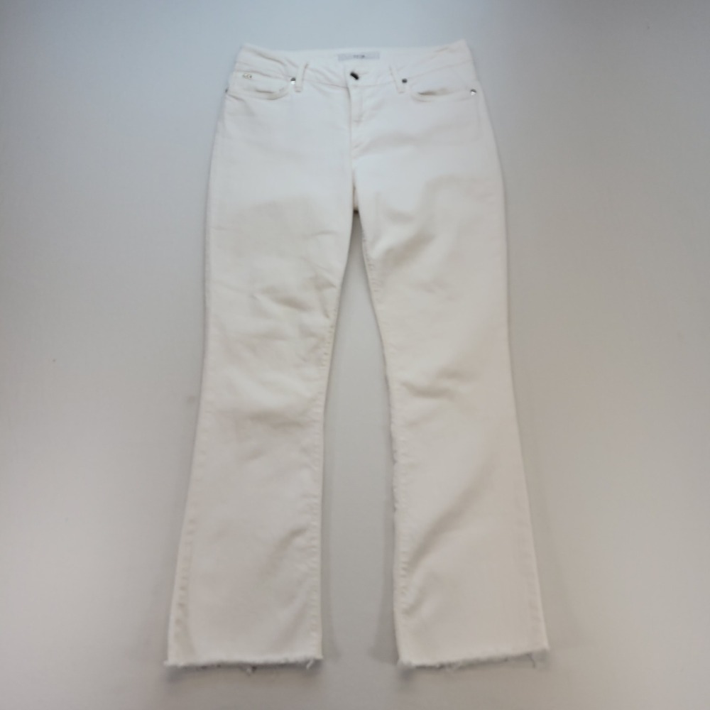 Joe's Jeans Honey Bootcut Women 30 White Raw Hem Rhinestone Pocket Denim